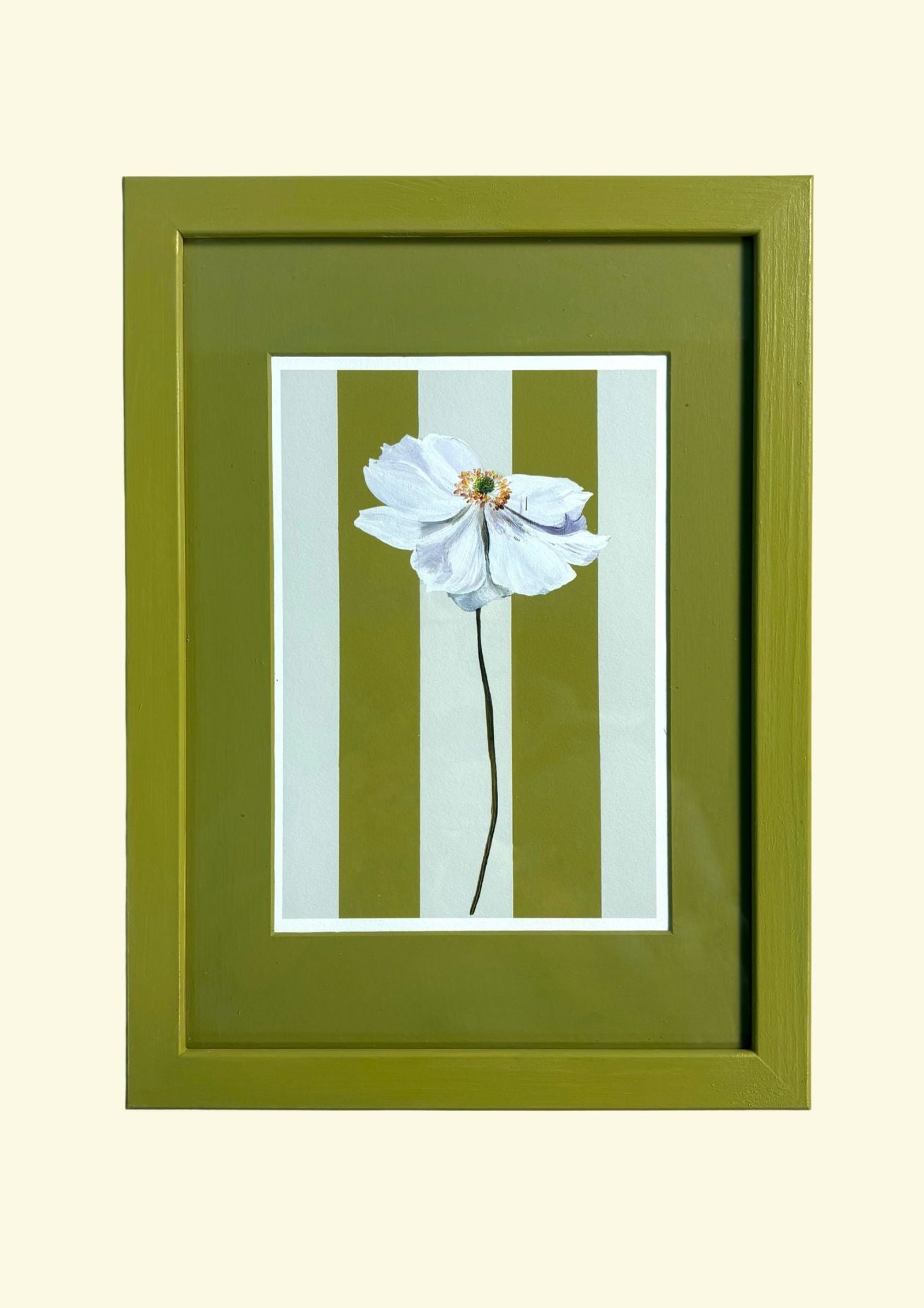 Anemone in Chartreuse Frame