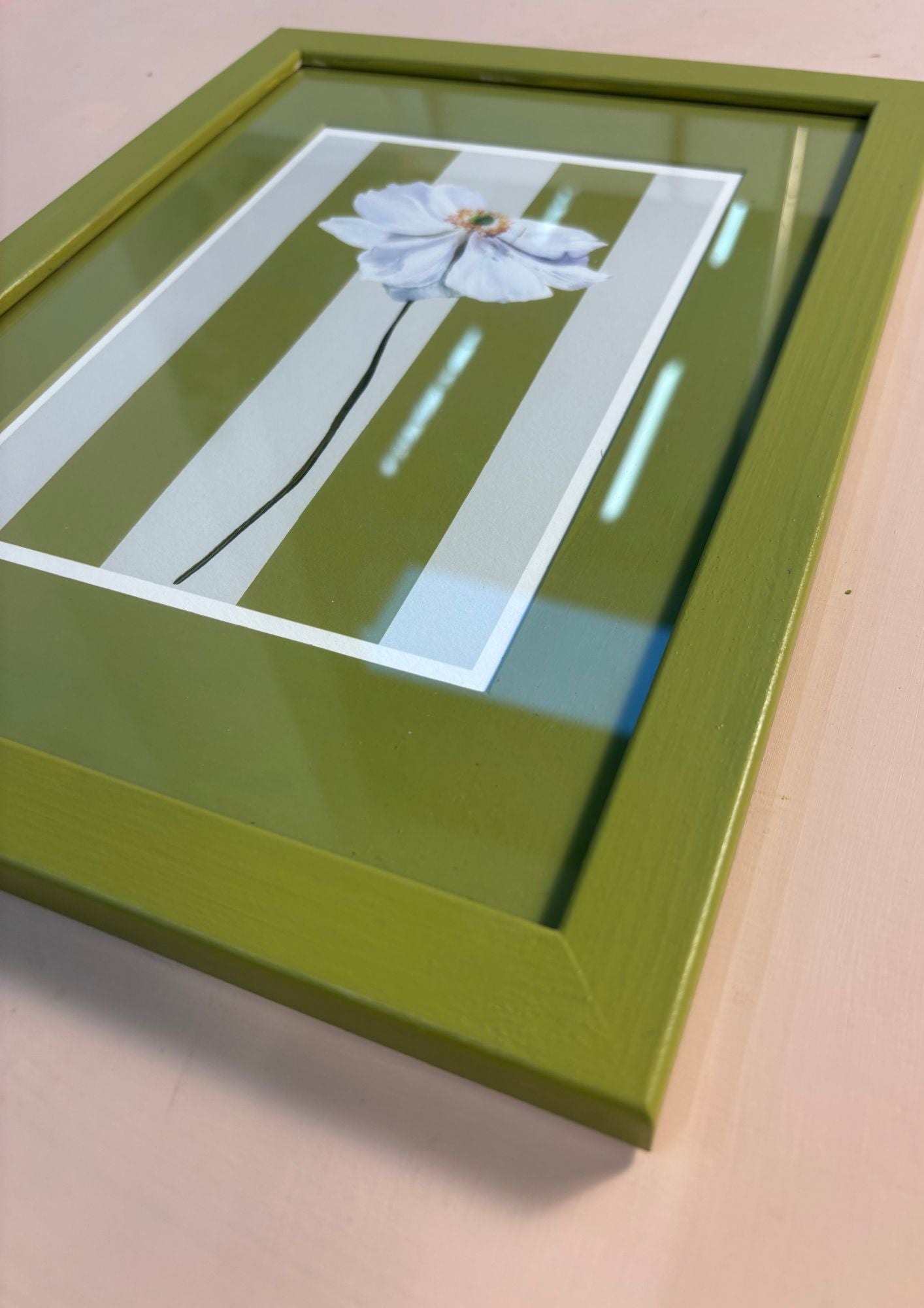 Anemone in Chartreuse Frame