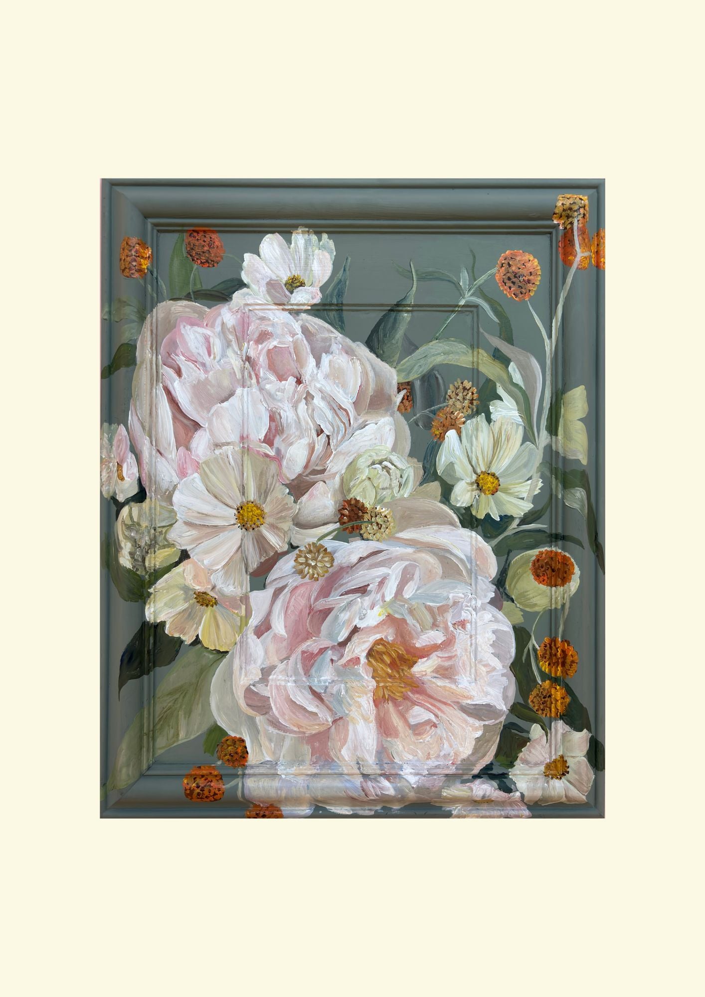 Sage Peony and Cosmos