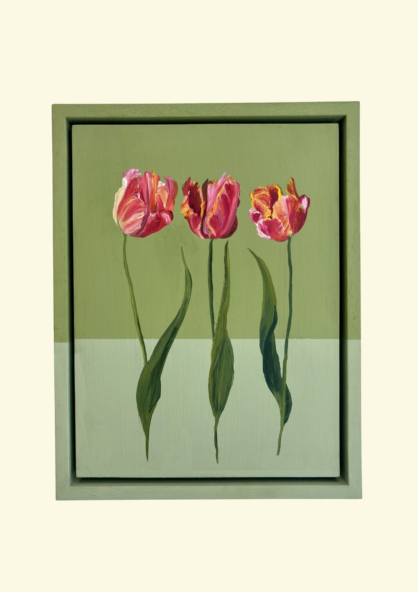 Tulips on Olive