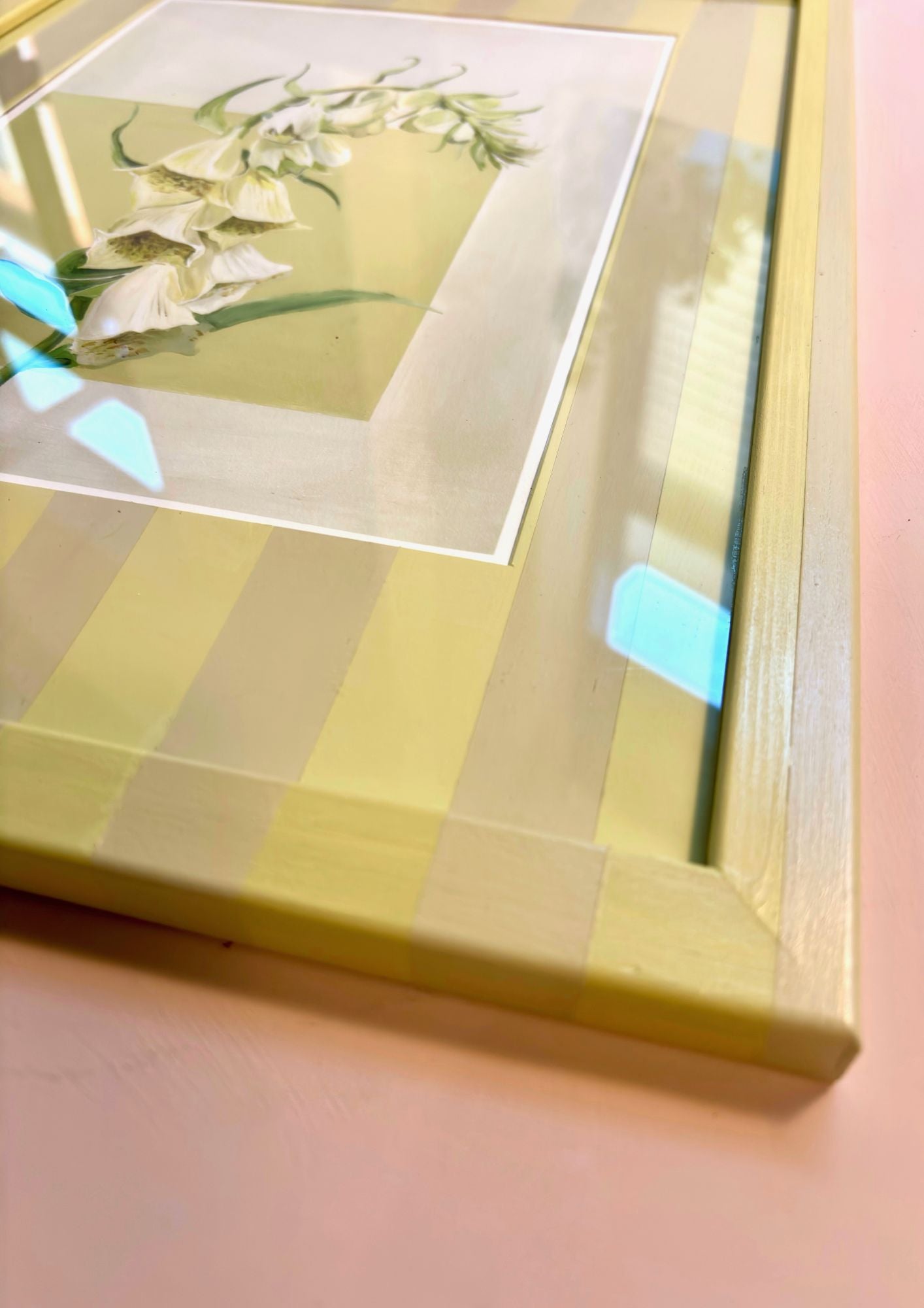 Butter Foxglove in Striped Frame