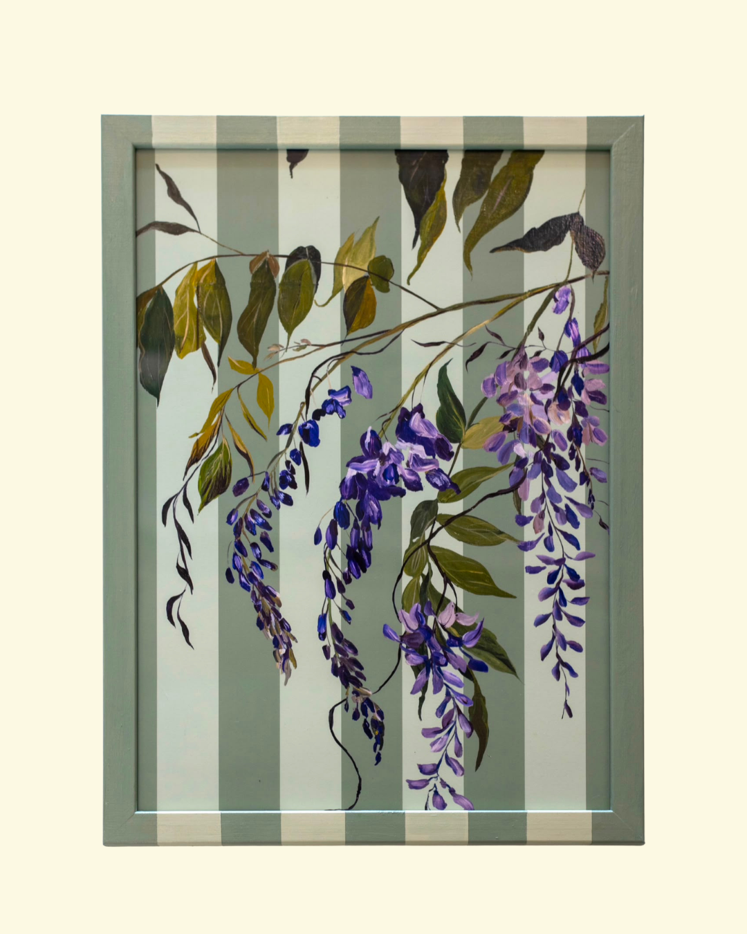Wisteria Striped Framed Print
