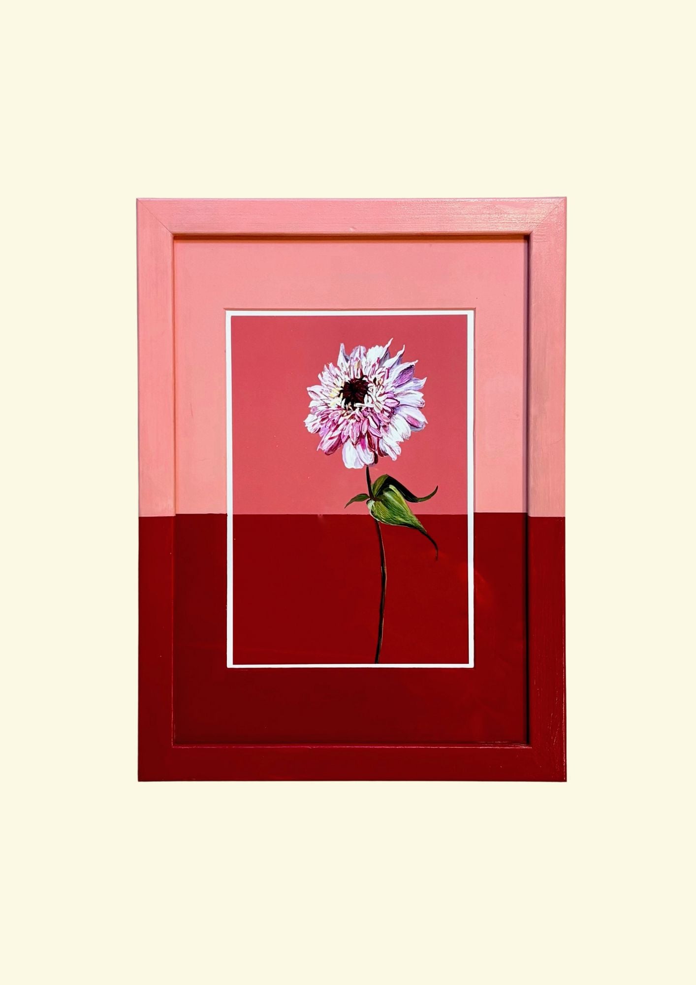 Zinnia in Pink and Red Colour Block Frame