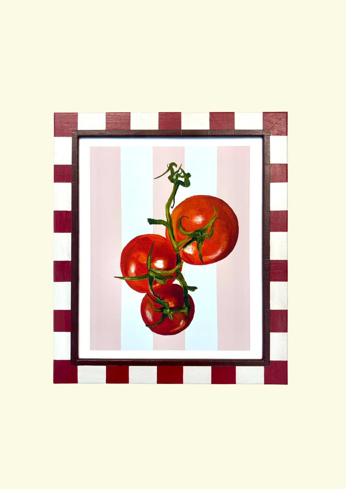 Tomato Print in Red Check frame