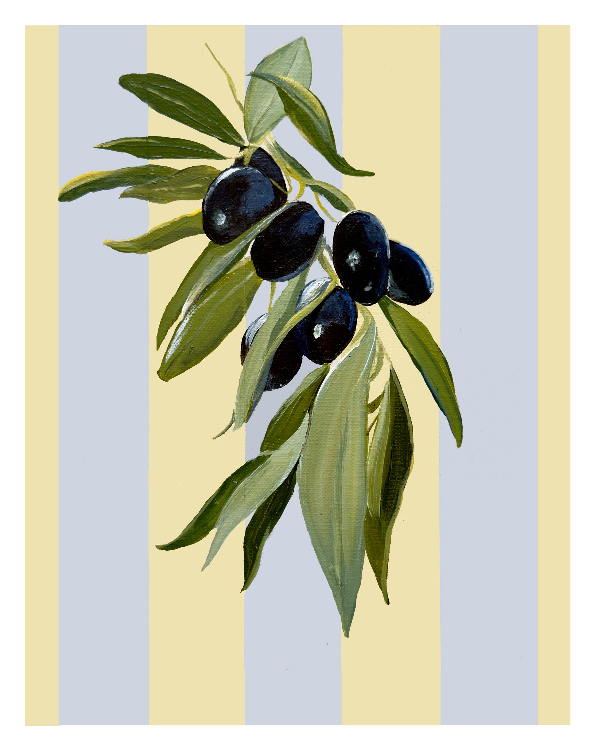 Olive Print in Midnight blue Check Frame