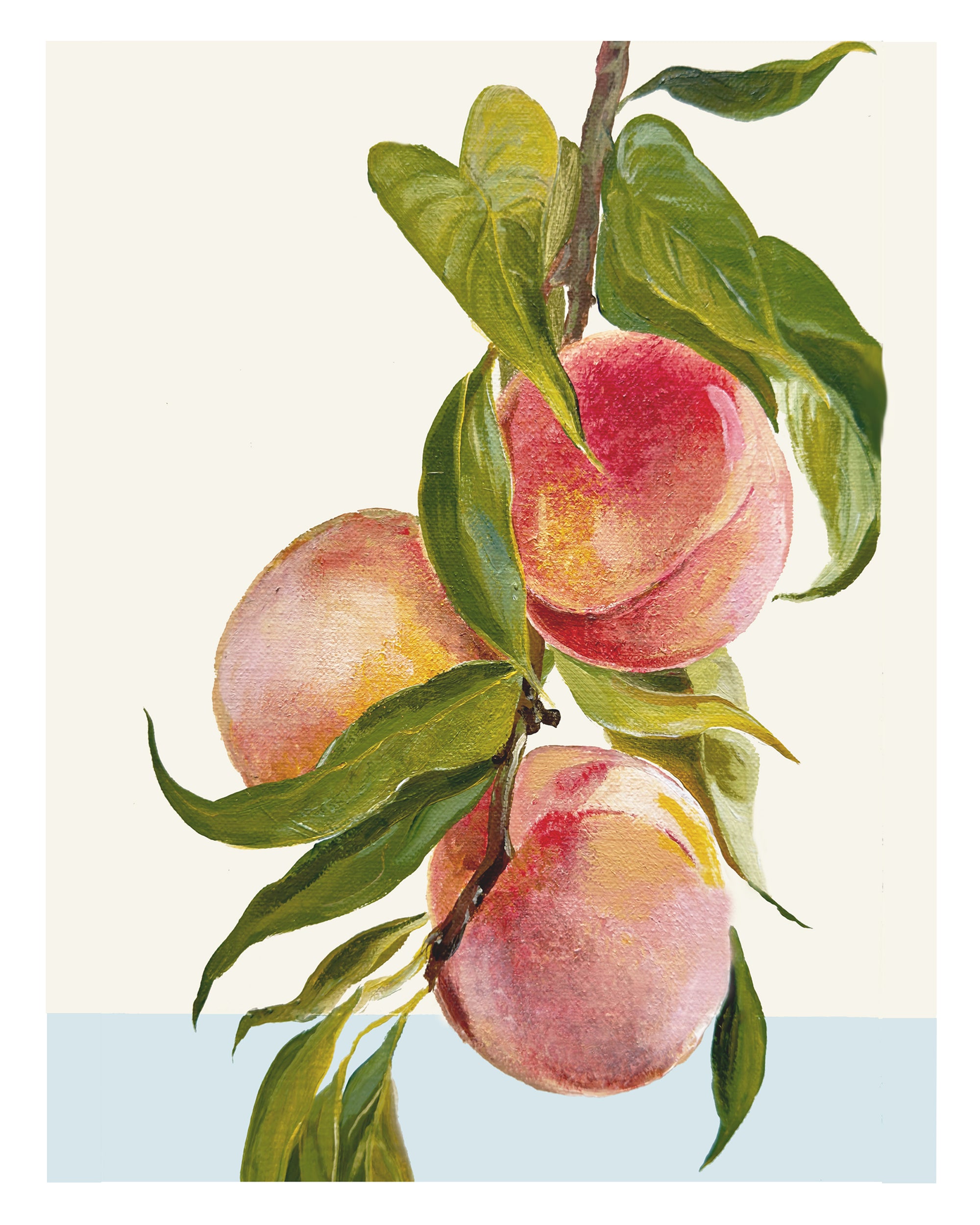 Peach Print in Brick Pink and Red Stripe Frame