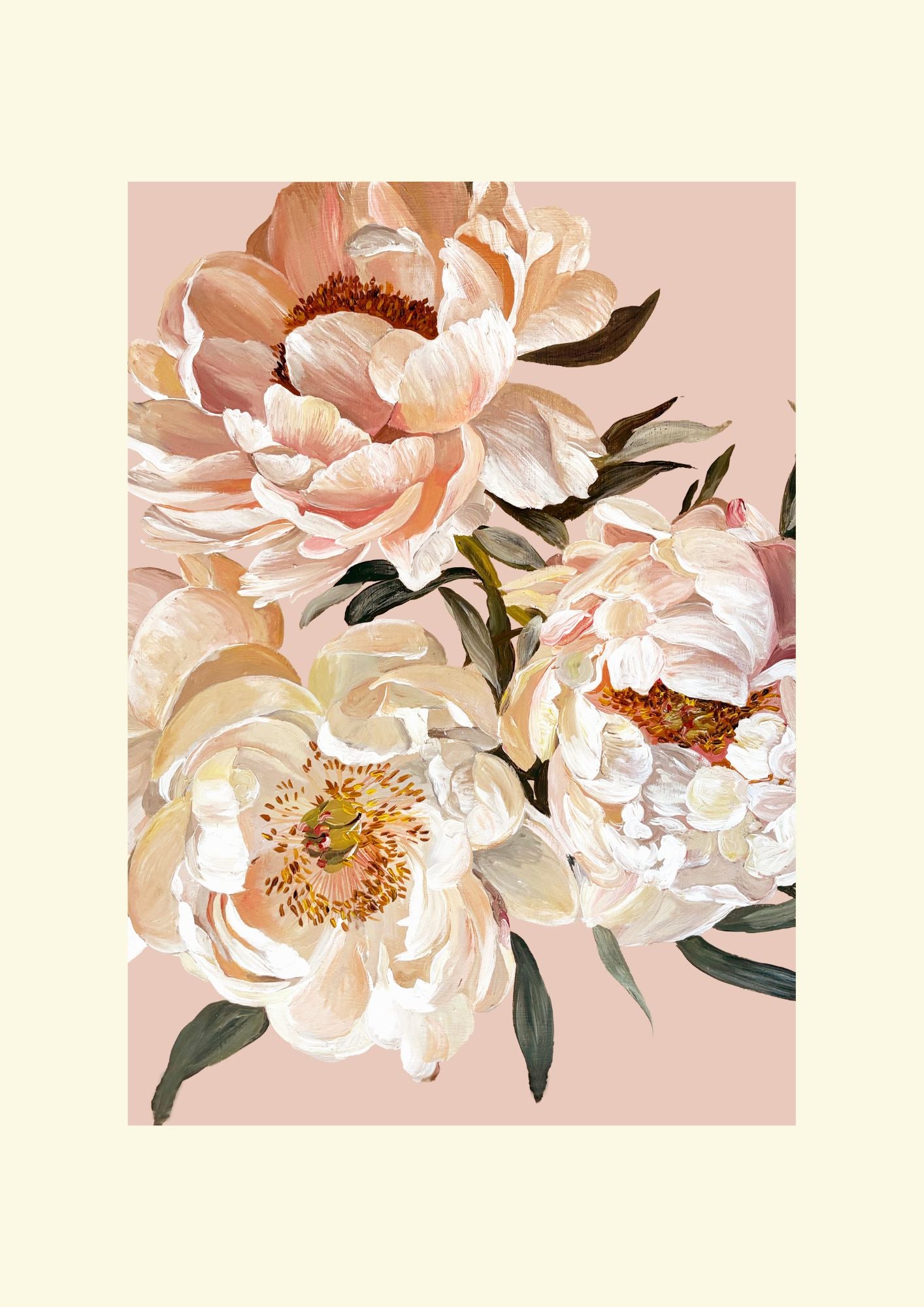 Blush Peonies Framed Print