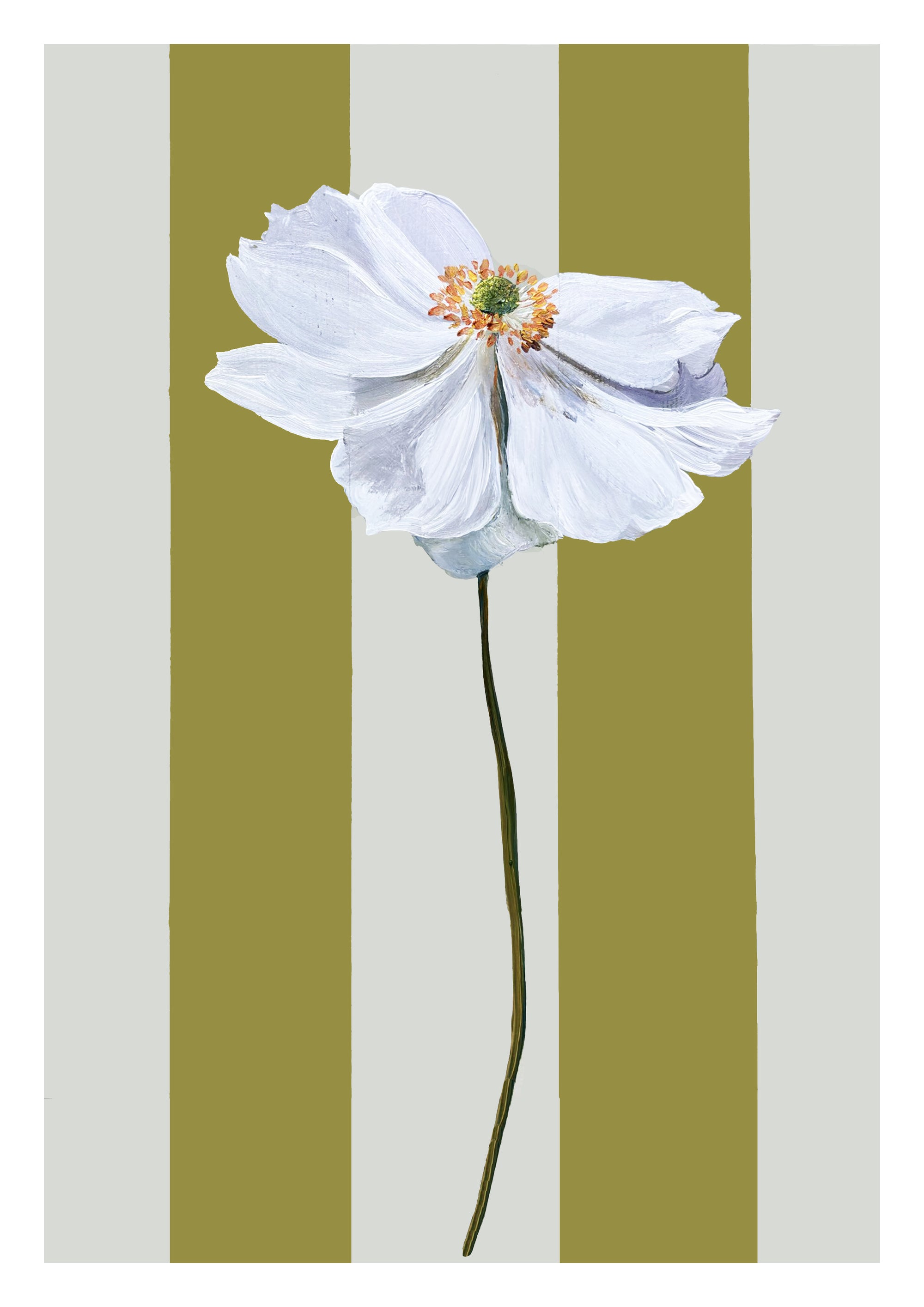 Anemone in Chartreuse Frame