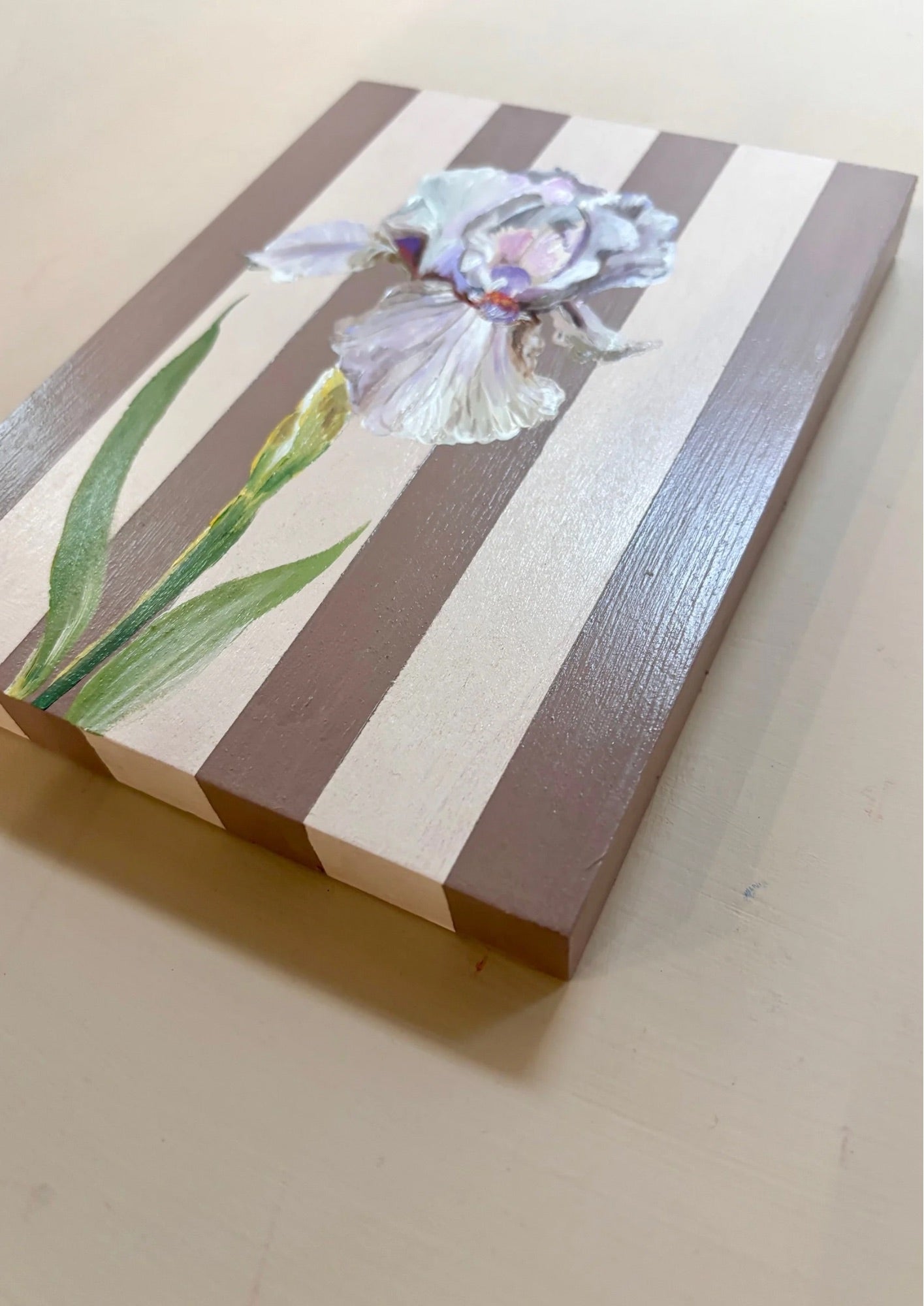 Iris Study on Blush Stripes