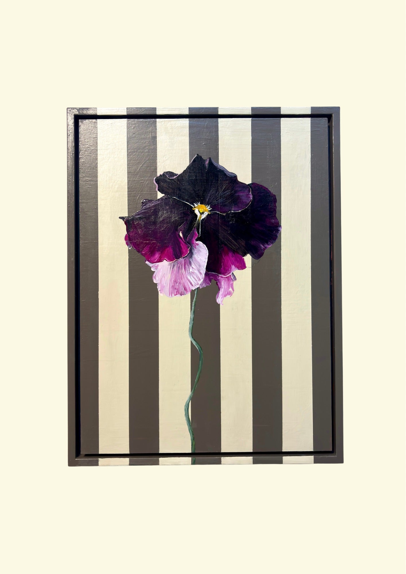 Midnight Pansy in Chocolate Stripe Frame