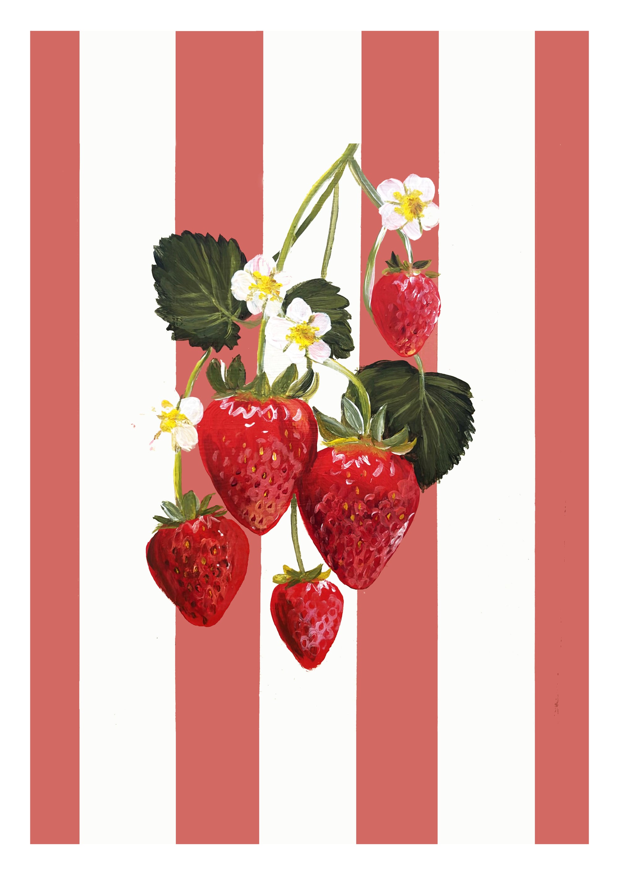 Pink Strawberry Print