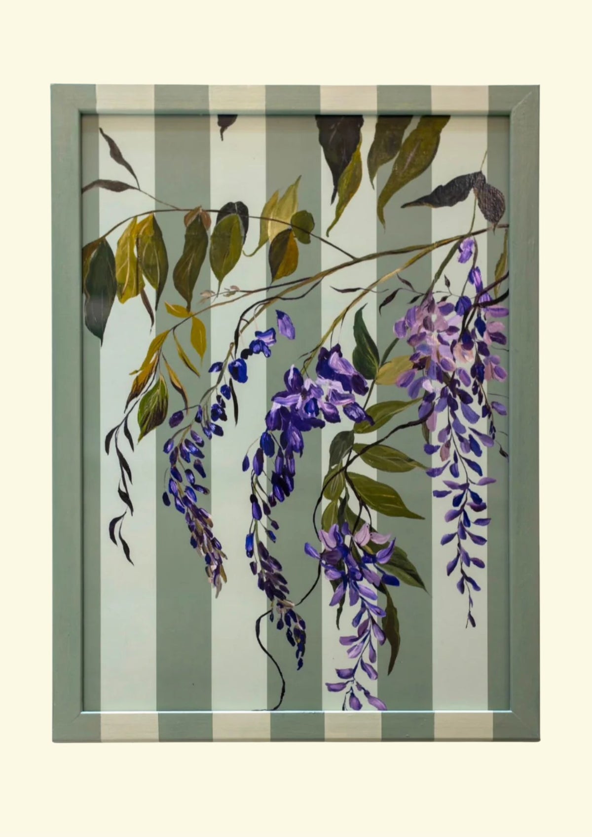 Wisteria Striped Framed Print